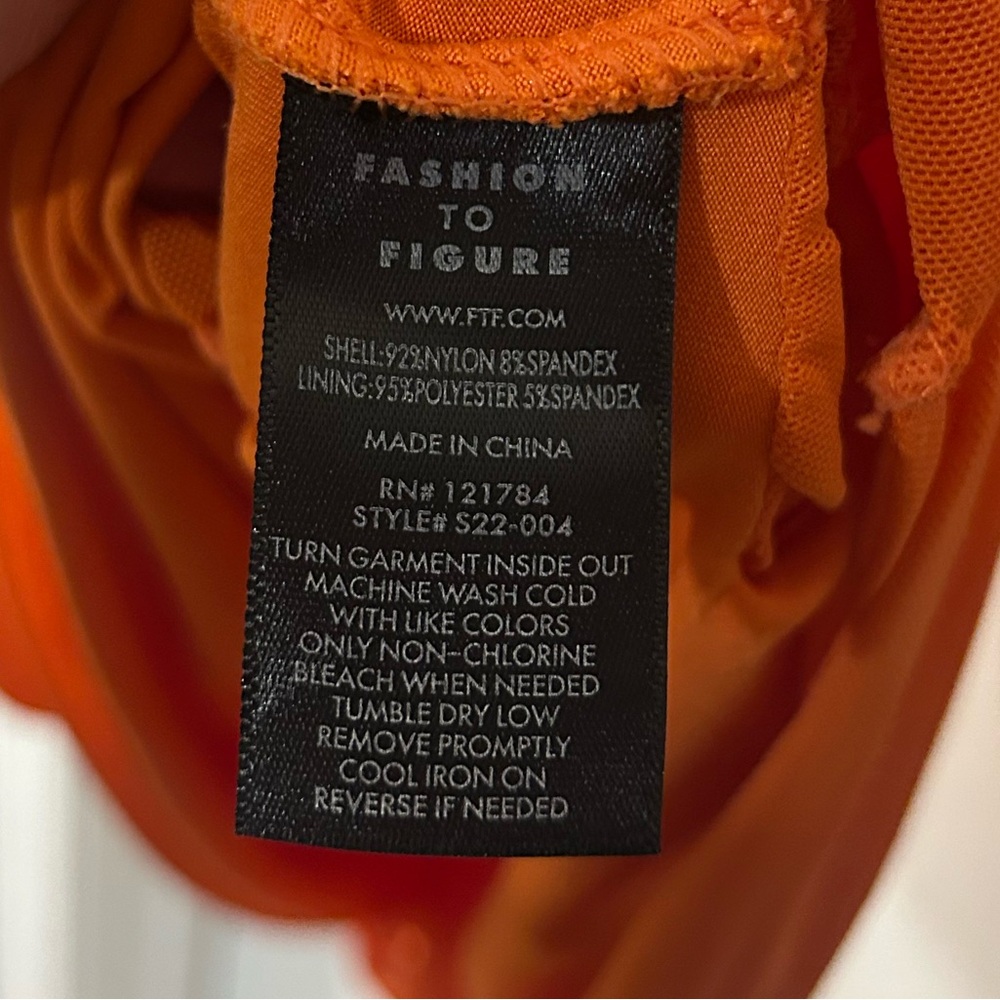 Fashion to Figure Orange Strapless Ruched Midi Dress – Size 1X - Picture 5 of 5